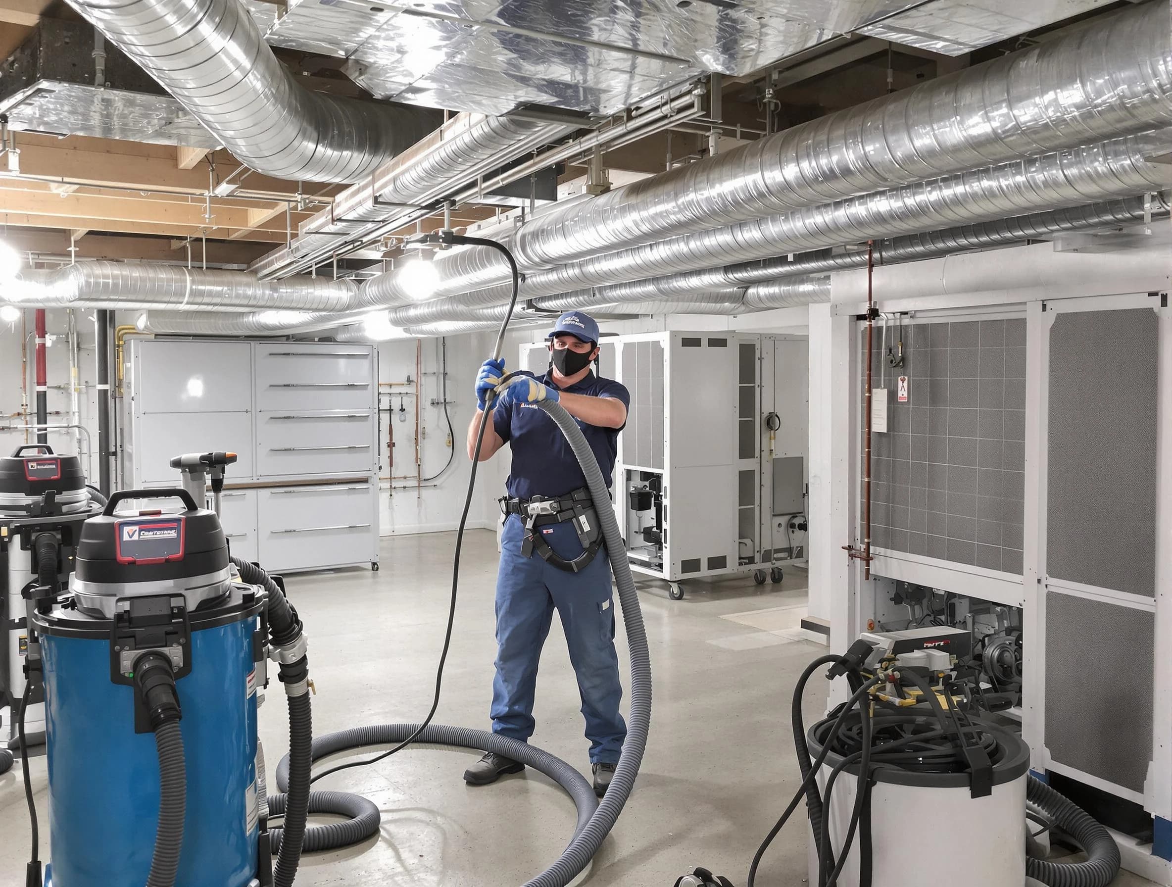 Cave Creek Air Duct Cleaning specialist performing thorough central air duct cleaning for improved system efficiency in Cave Creek
