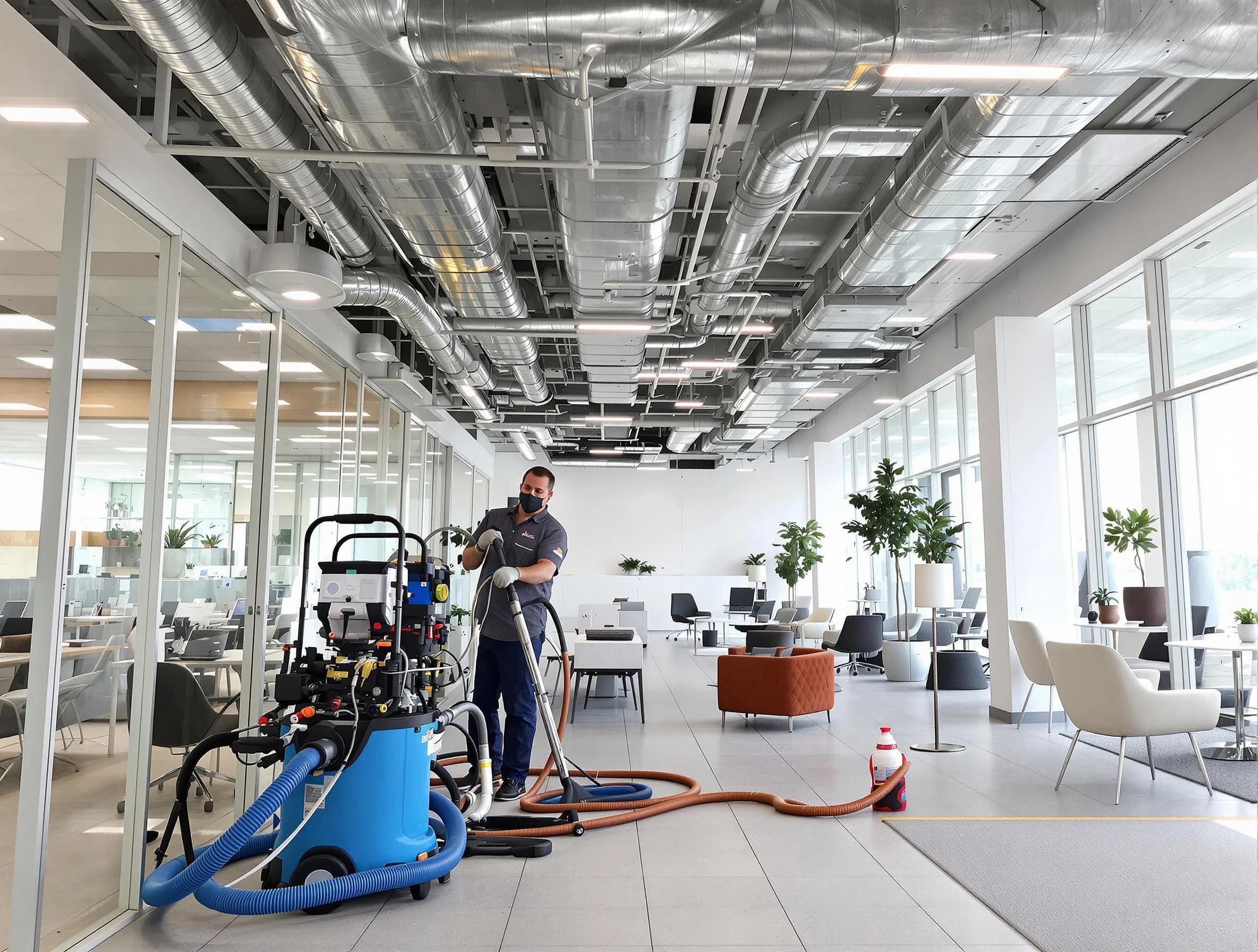 Cave Creek Air Duct Cleaning team conducting comprehensive commercial duct cleaning at a business location in Cave Creek