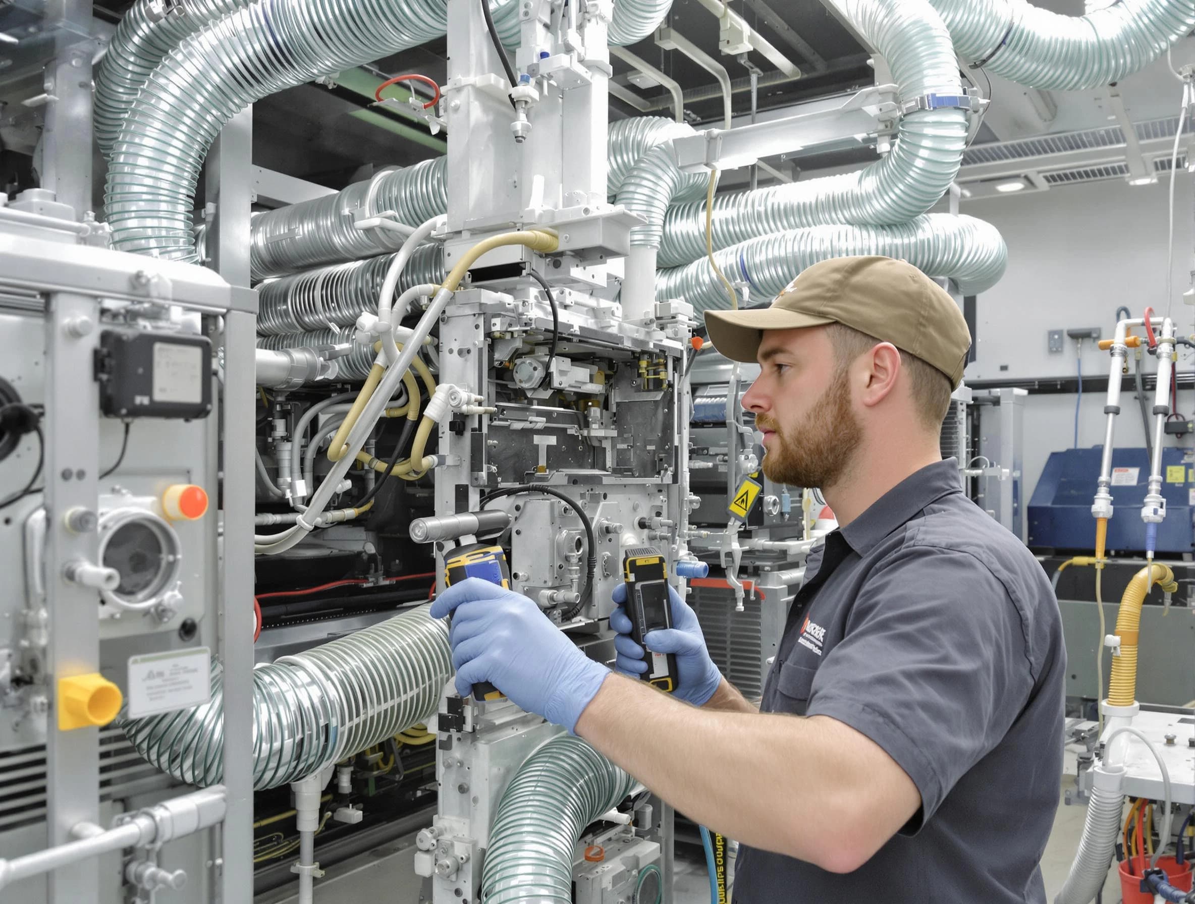 Cave Creek Air Duct Cleaning technician performing precision commercial coil cleaning at a business facility in Cave Creek