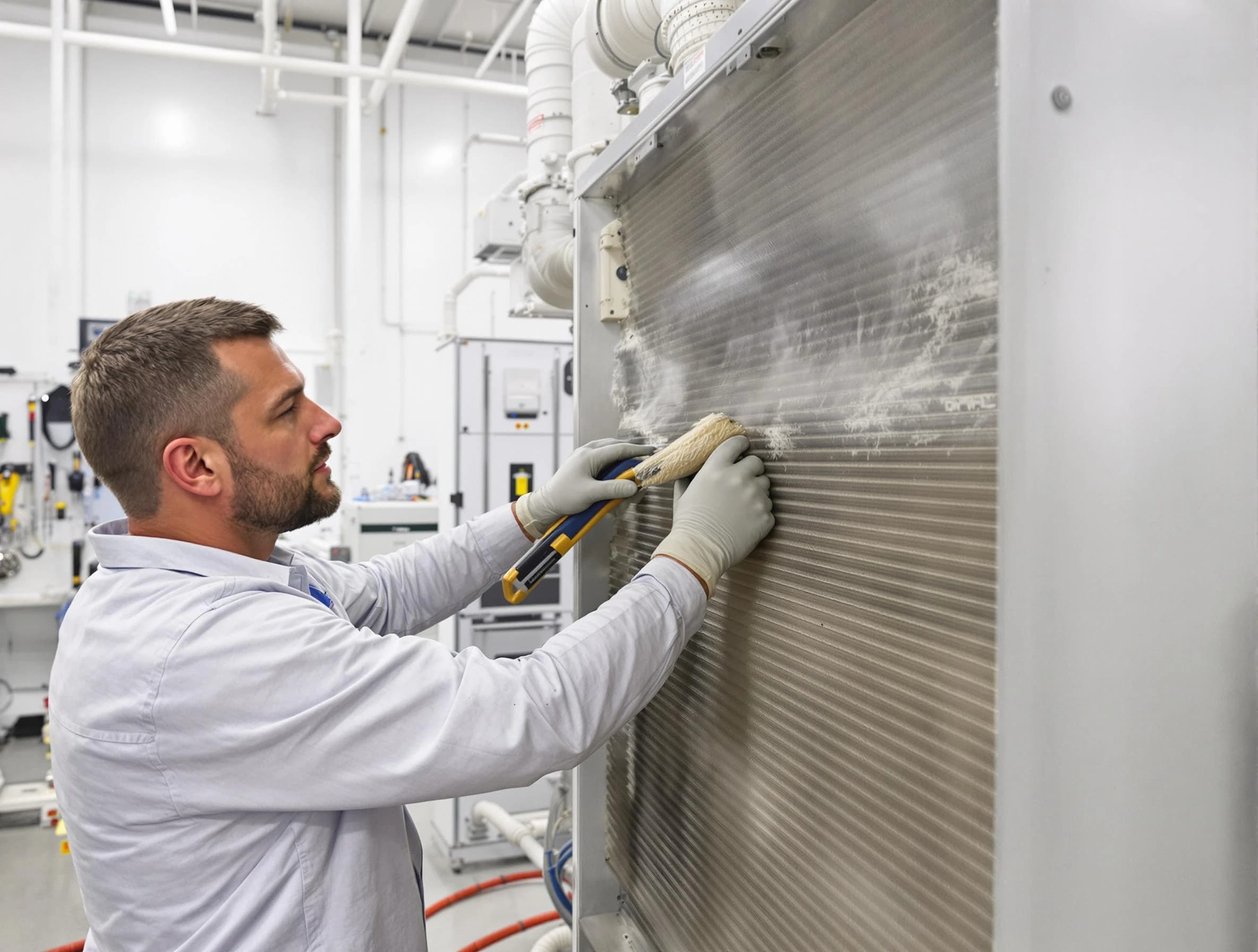 Cave Creek Air Duct Cleaning technician performing precision commercial coil cleaning at a Cave Creek business