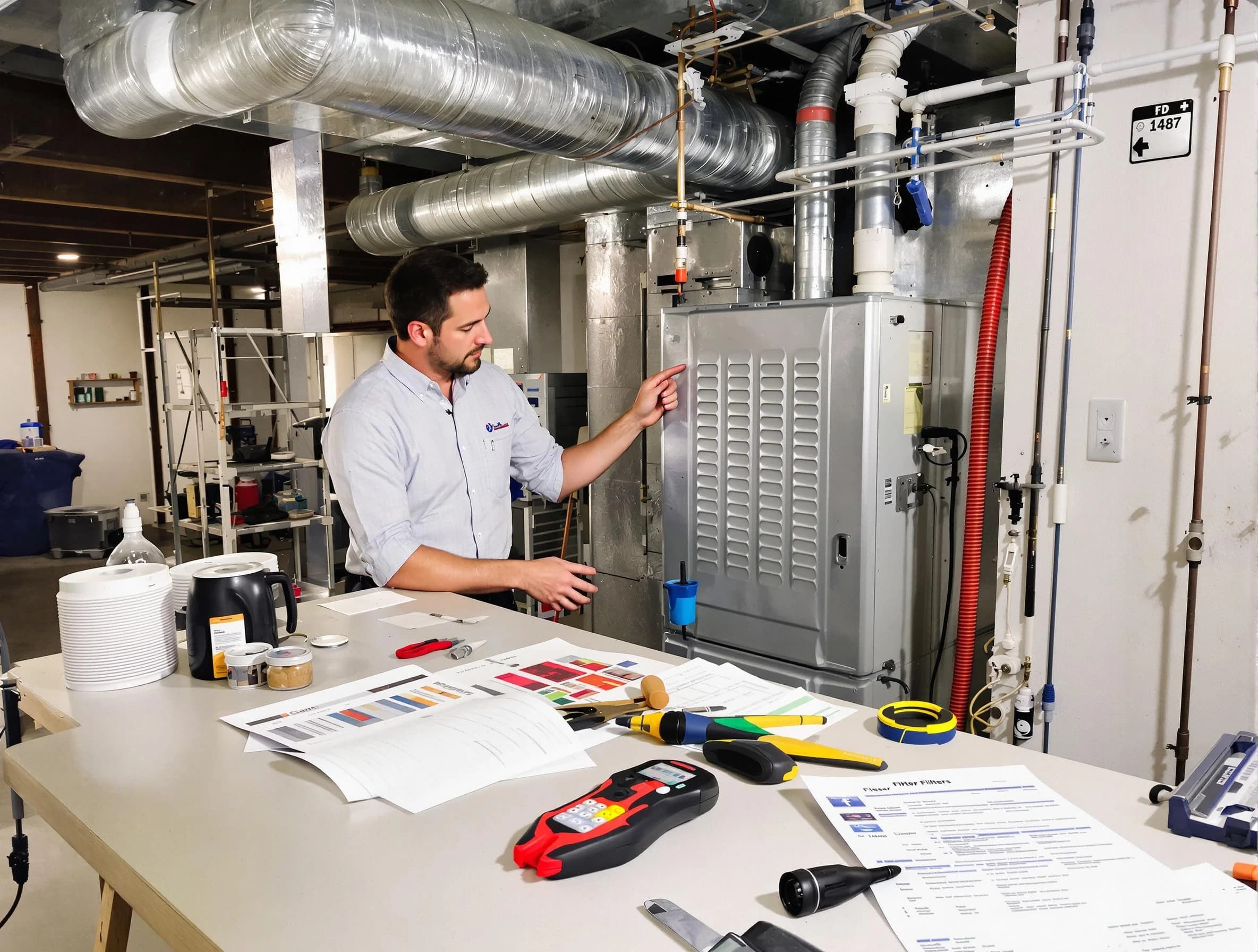 Cave Creek Air Duct Cleaning inspector conducting detailed filter system evaluation using professional diagnostic tools in Cave Creek