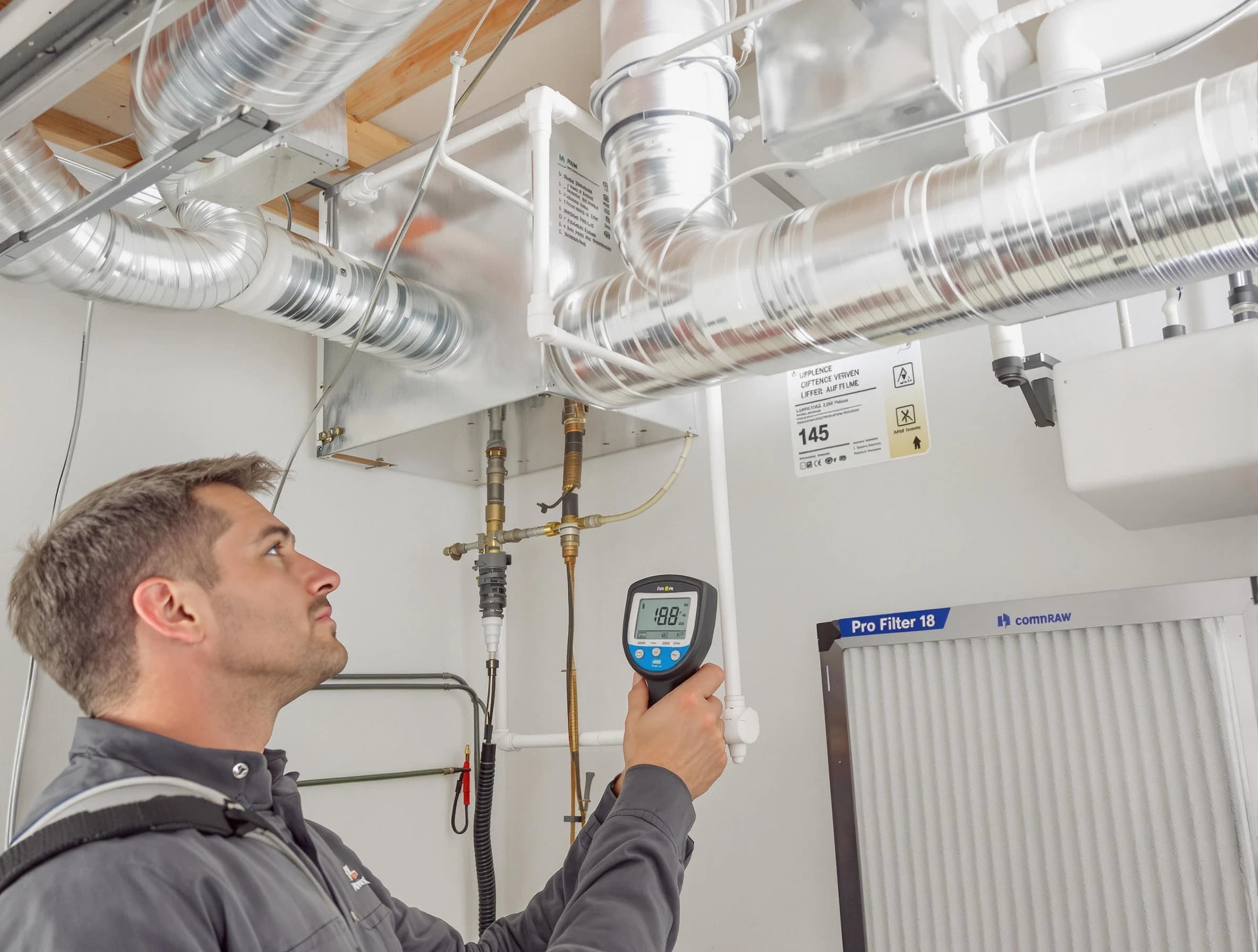Cave Creek Air Duct Cleaning expert conducting detailed filter system inspection using diagnostic tools in Cave Creek