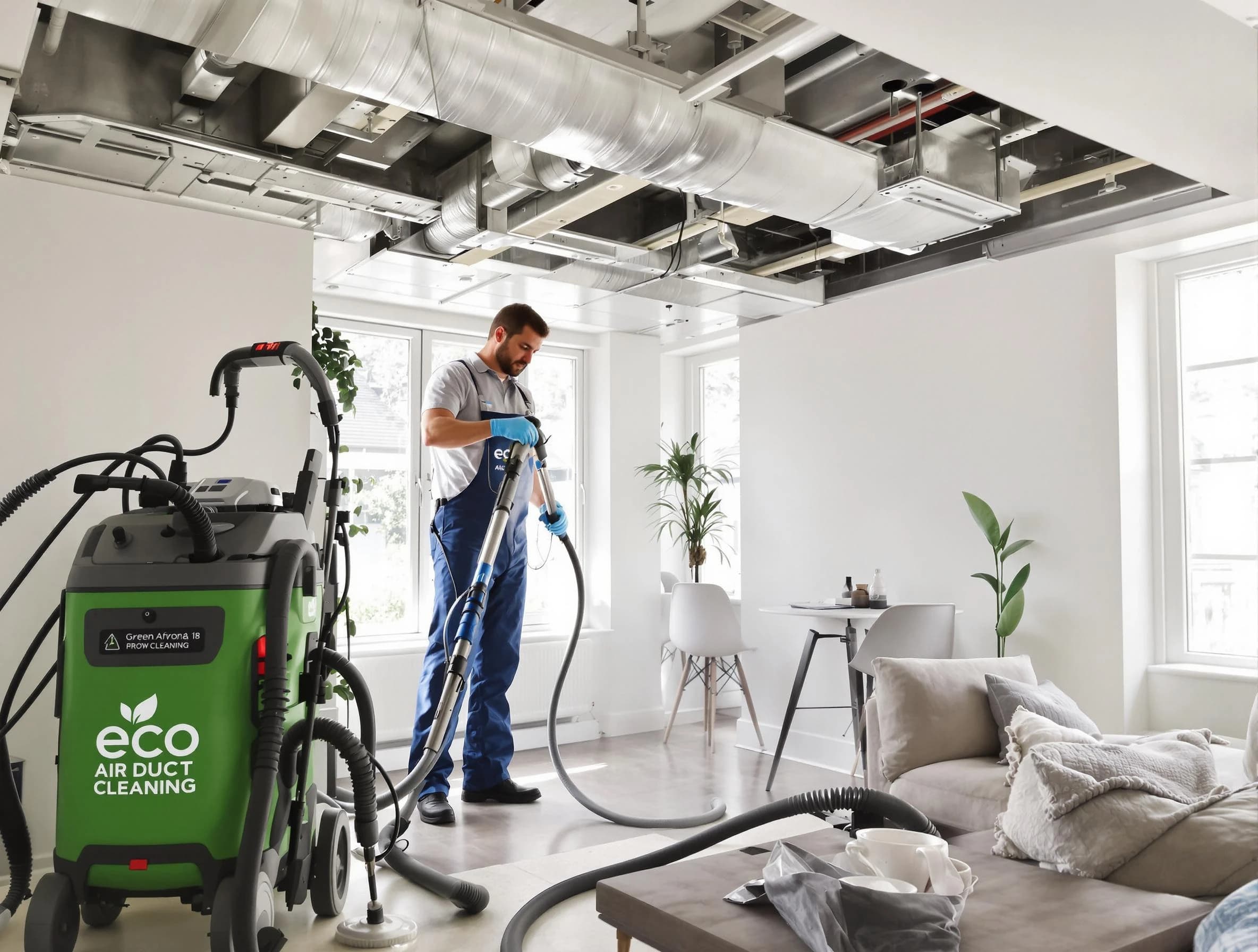 Cave Creek Air Duct Cleaning technician performing eco-friendly duct cleaning using sustainable methods in Cave Creek