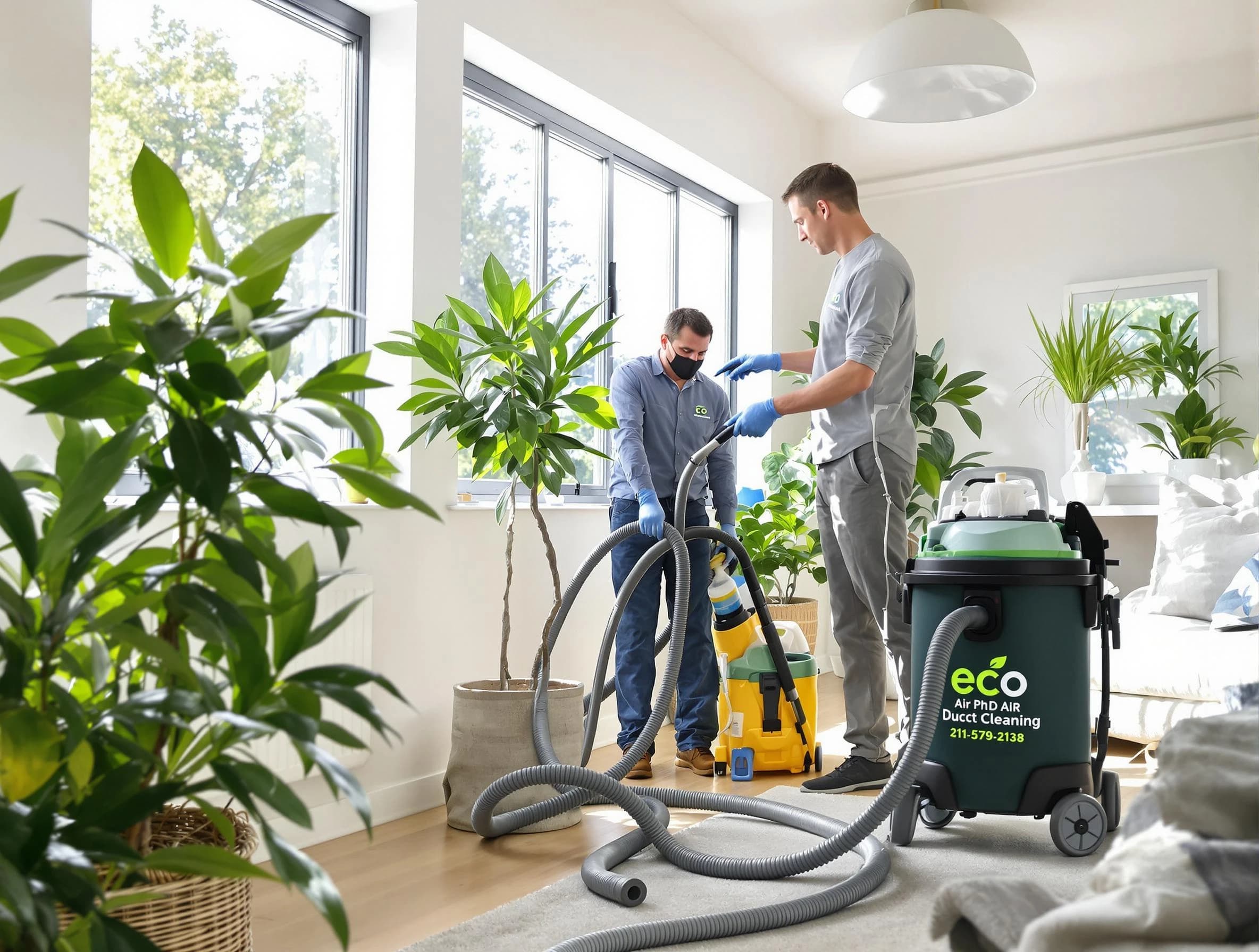 Cave Creek Air Duct Cleaning technician performing eco-friendly duct cleaning using sustainable methods in Cave Creek