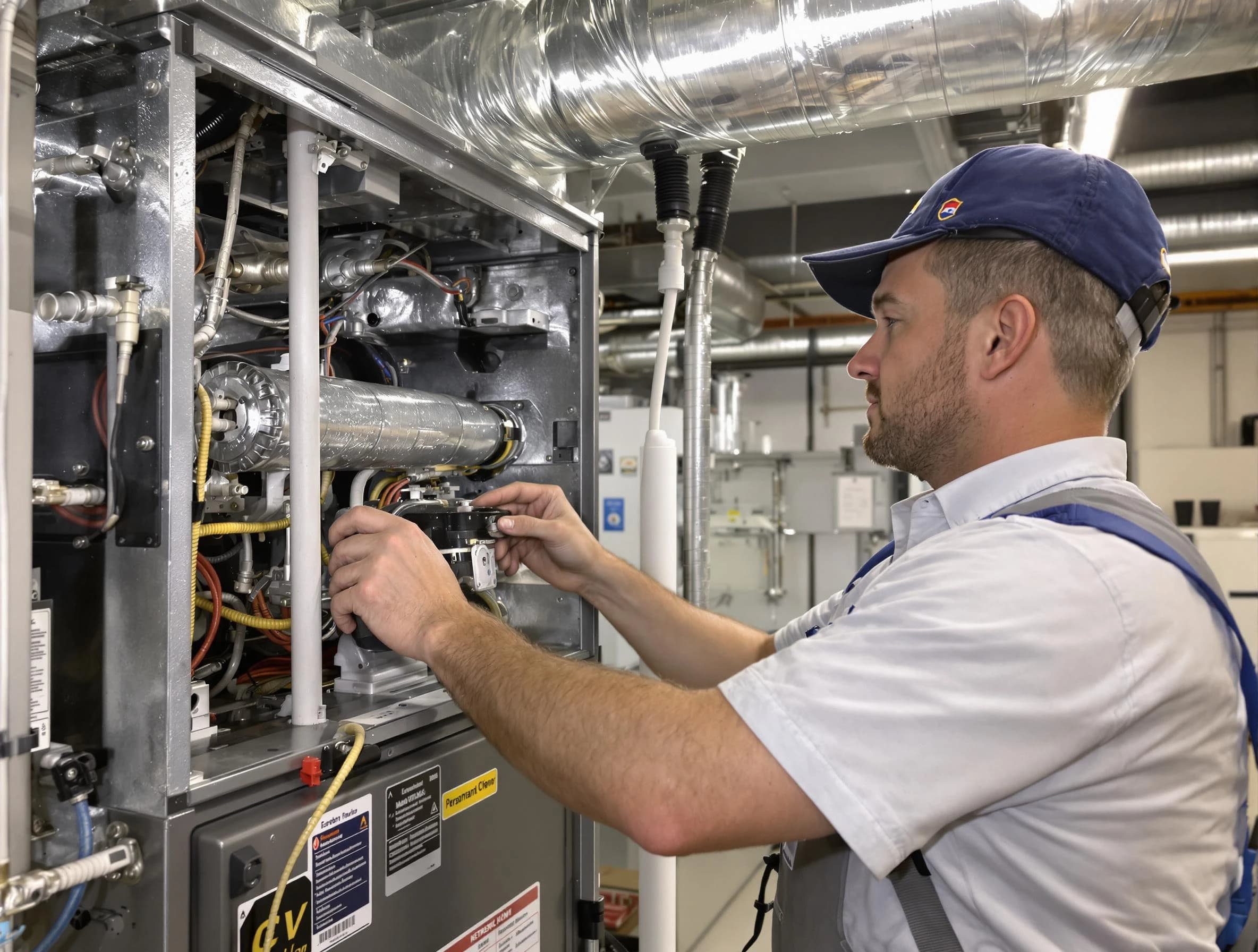 Cave Creek Air Duct Cleaning specialist performing thorough furnace duct cleaning to improve heating efficiency in Cave Creek