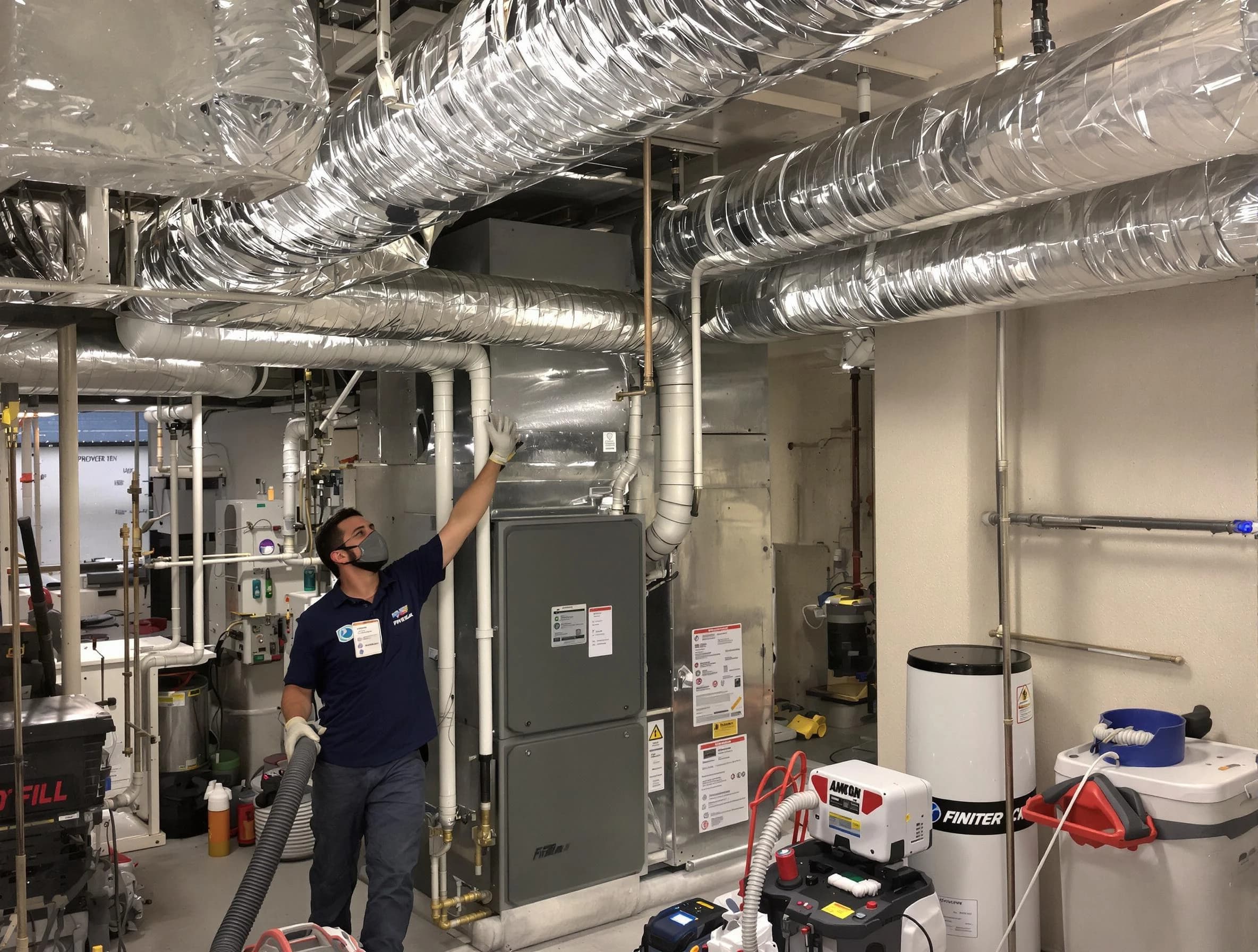 Cave Creek Air Duct Cleaning specialist performing thorough furnace duct cleaning in a Cave Creek residence