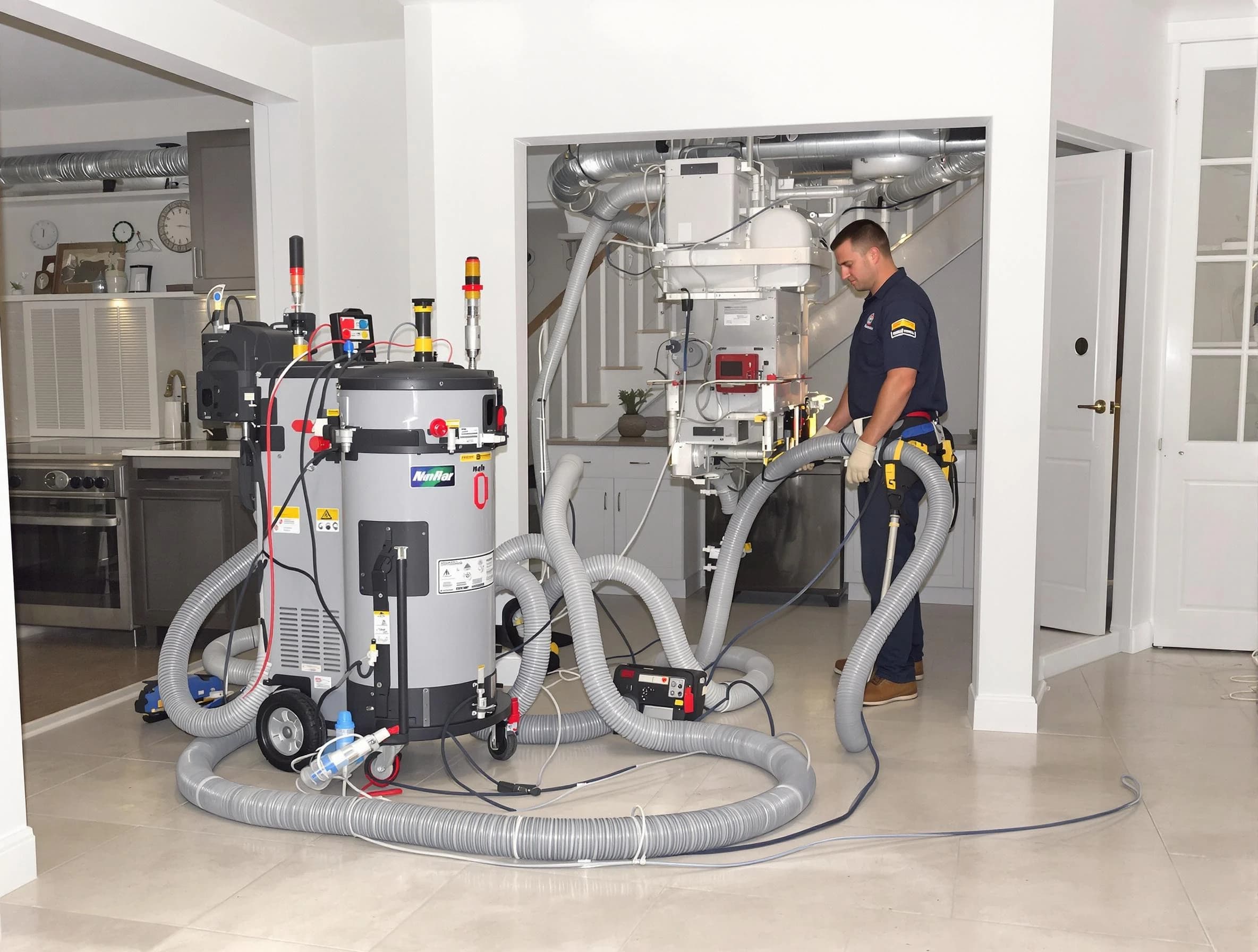 Cave Creek Air Duct Cleaning technician operating negative pressure cleaning equipment for thorough duct maintenance in Cave Creek
