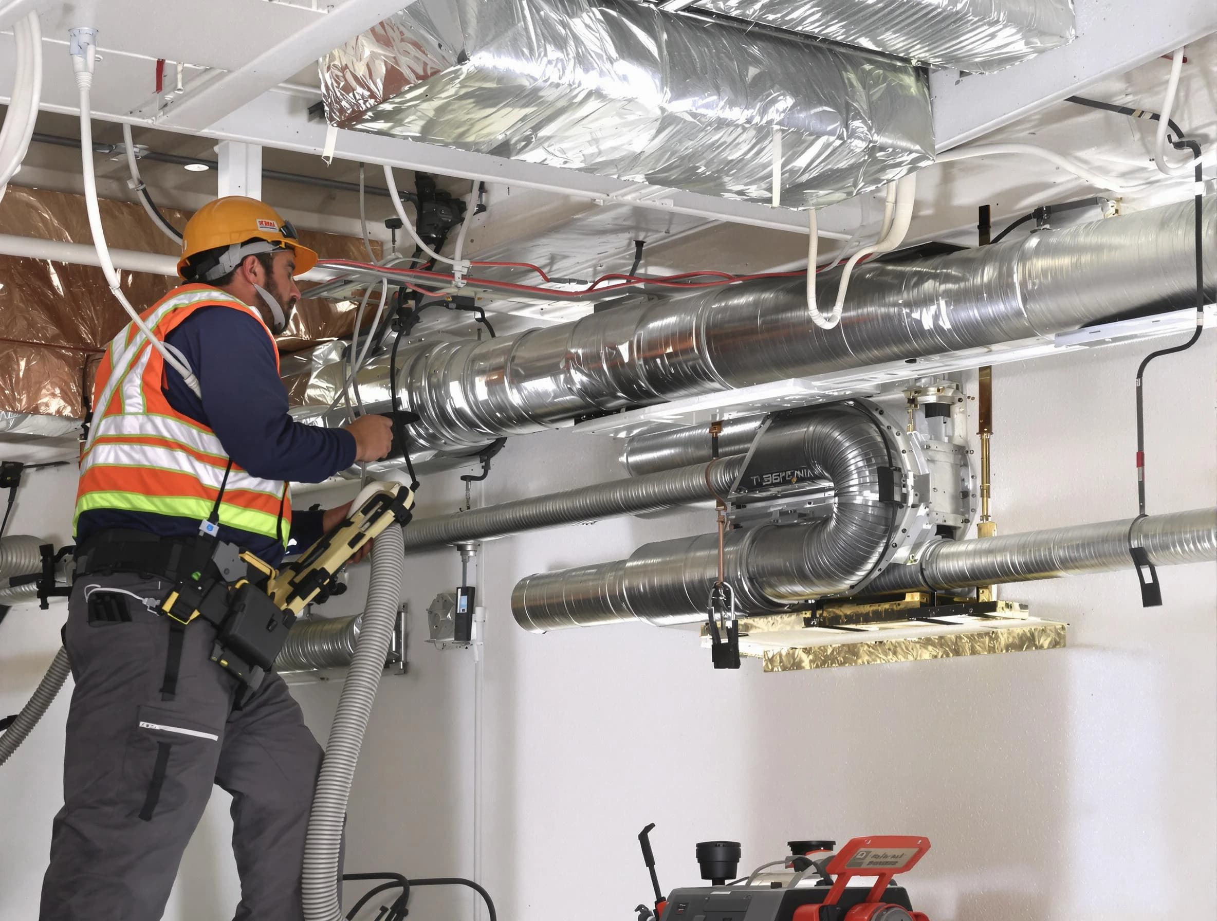Cave Creek Air Duct Cleaning technician performing precision vacuum insulation removal in a residential property in Cave Creek