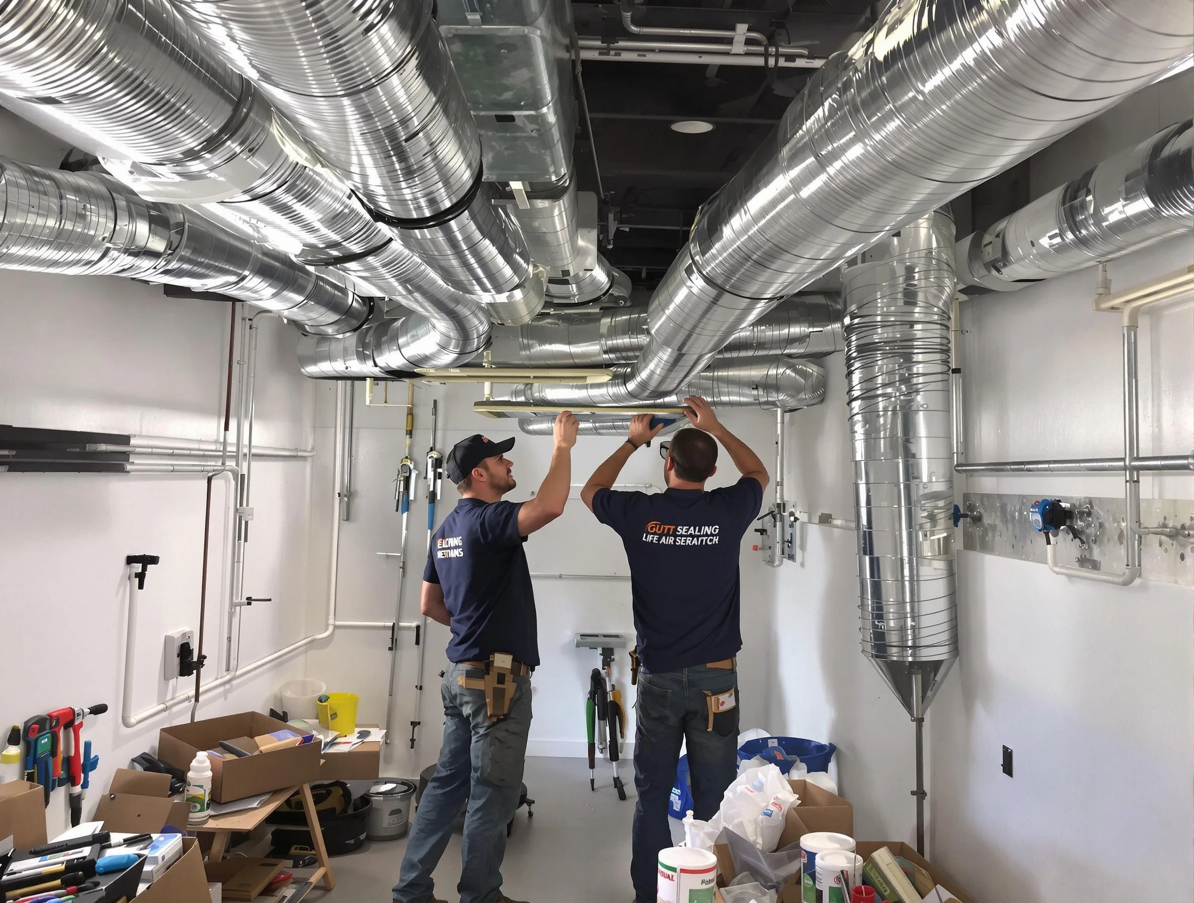 Cave Creek Air Duct Cleaning technician applying professional duct sealing solutions in Cave Creek